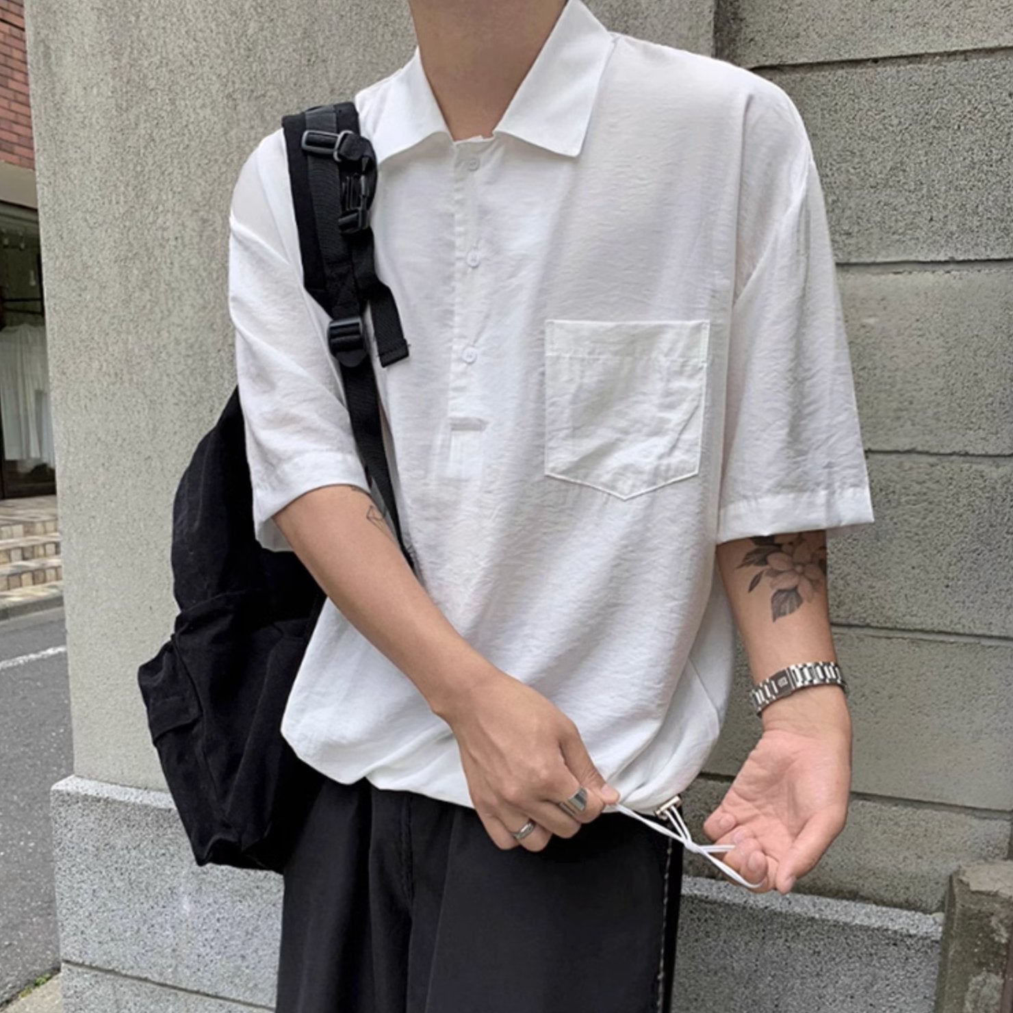 TRI - BUTTON SHORT SLEEVE - Aumori