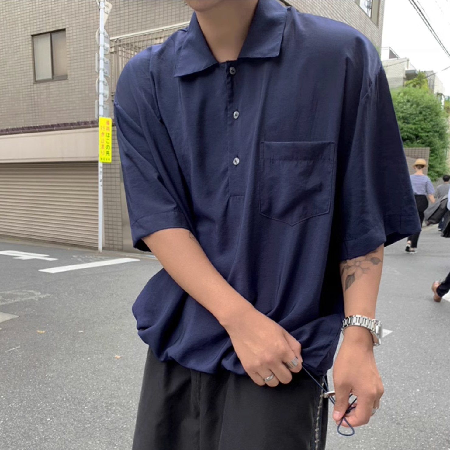 TRI - BUTTON SHORT SLEEVE - Aumori