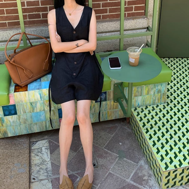 V - NECK BUTTON UP - Aumori