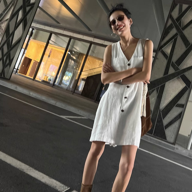 V - NECK BUTTON UP - Aumori