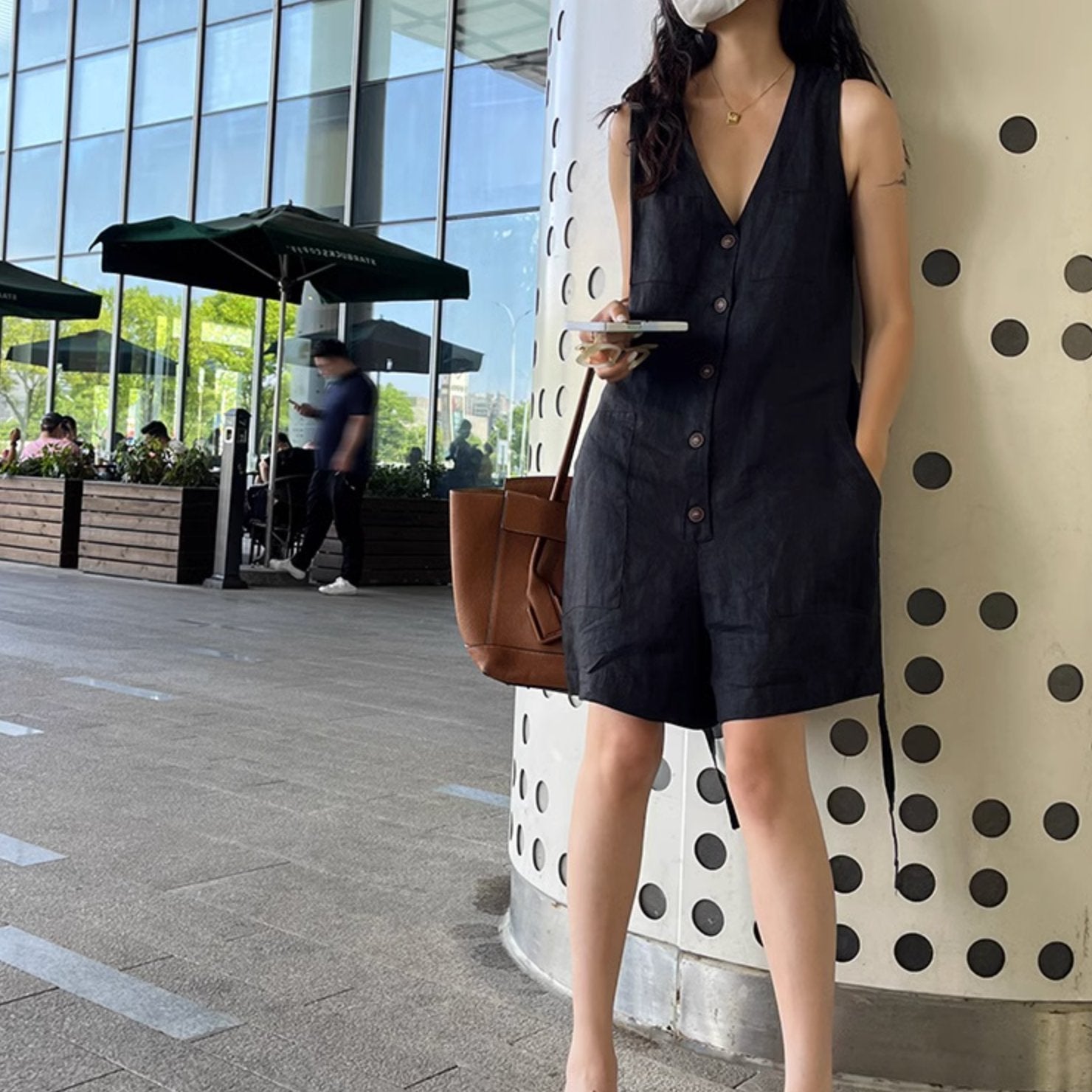 V - NECK BUTTON UP - Aumori