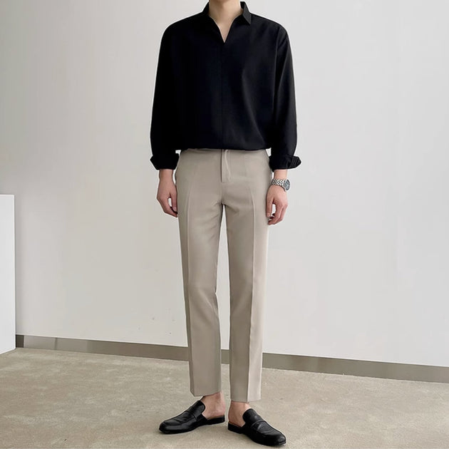 V - NECK COLLAR SHIRT - Aumori