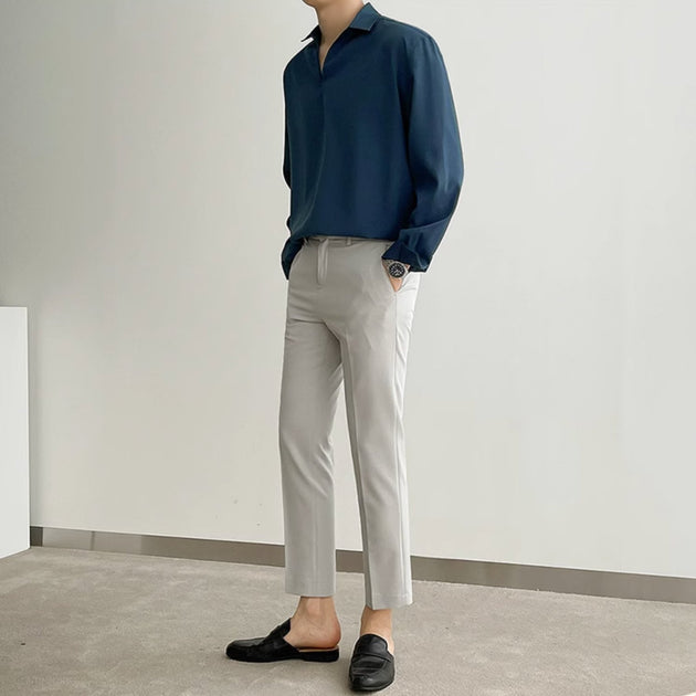 V - NECK COLLAR SHIRT - Aumori