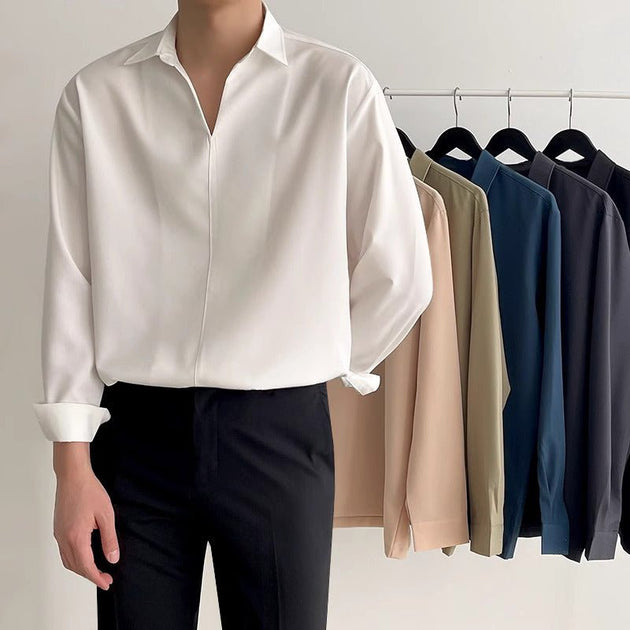 V - NECK COLLAR SHIRT - Aumori