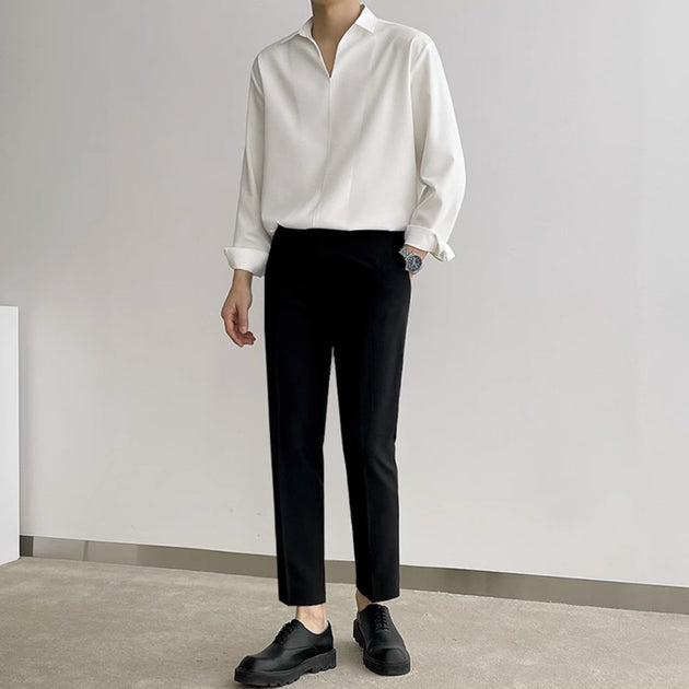 V - NECK COLLAR SHIRT - Aumori