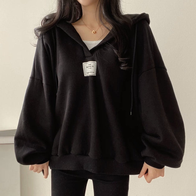 V - NECK HOODIE - Aumori