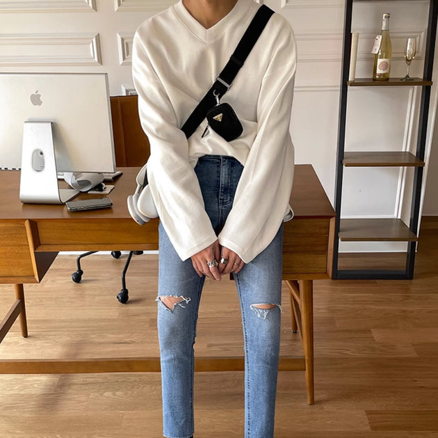 V - NECK LONG SLEEVE - Aumori