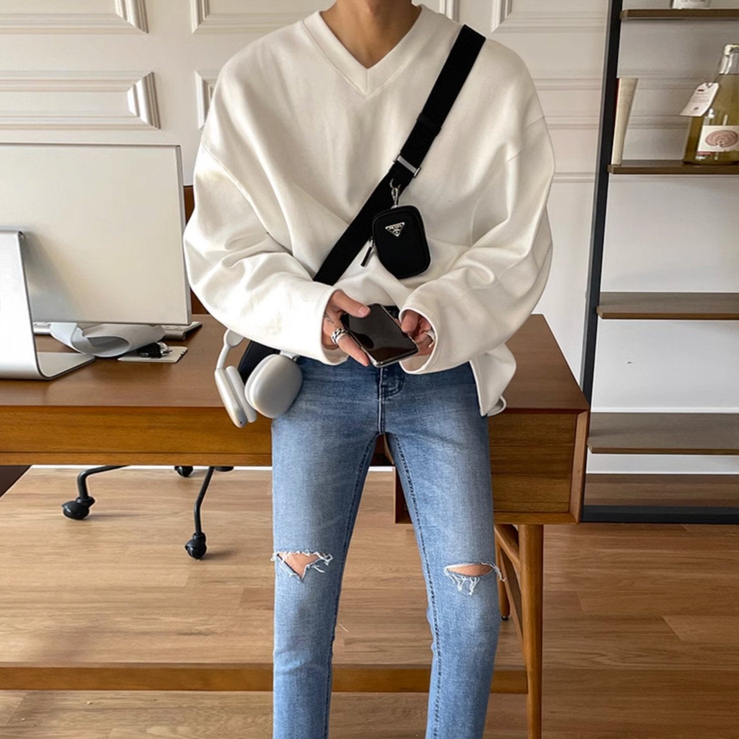 V - NECK LONG SLEEVE - Aumori