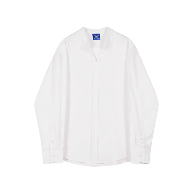V - NECK MANDARIN SHIRT - Aumori