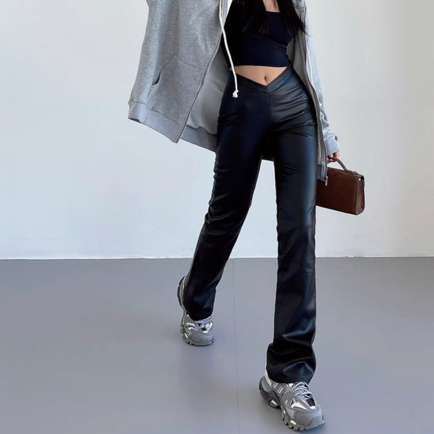 V - SHAPE LEATHER PANTS - Aumori