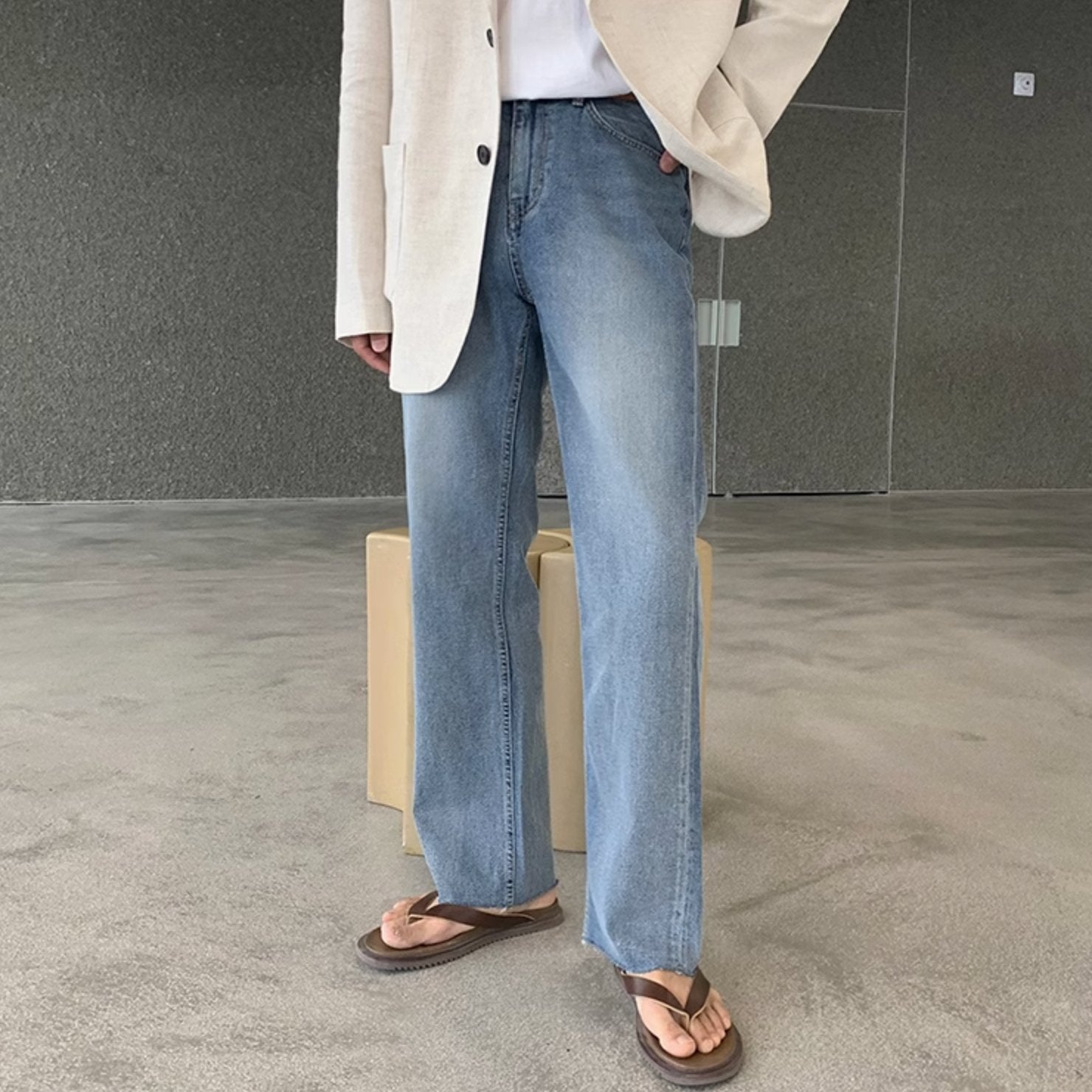 WASHED ANKLE DENIM - Aumori