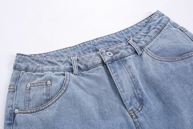 WASHED DENIM JEANS - Aumori