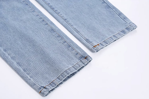 WASHED DENIM JEANS - Aumori