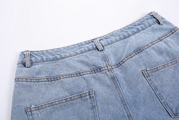 WASHED DENIM JEANS - Aumori