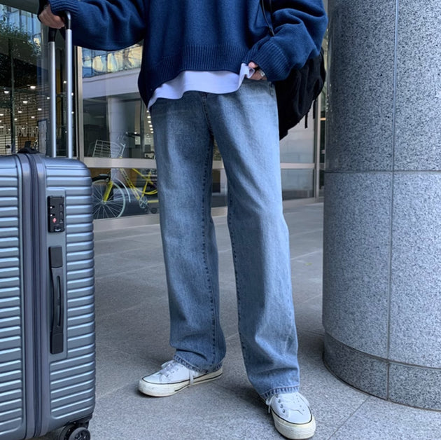 WASHED DENIM JEANS - Aumori
