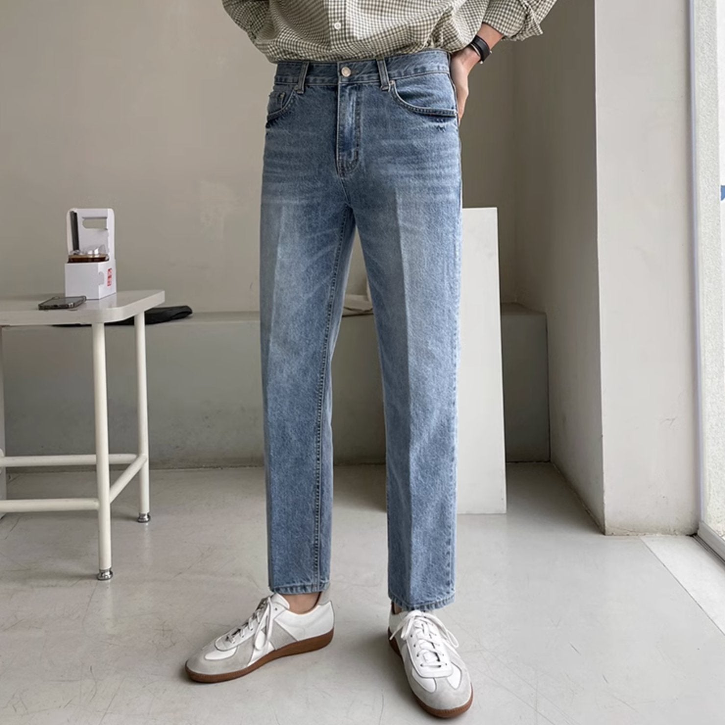 WASHED DENIM PANTS - Aumori