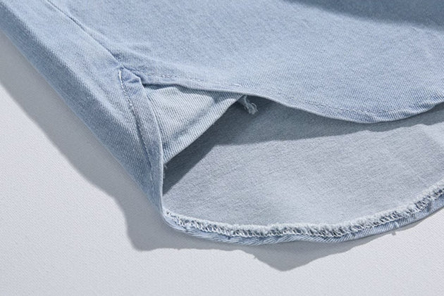 WASHED DENIM SHORT SLEEVE - Aumori