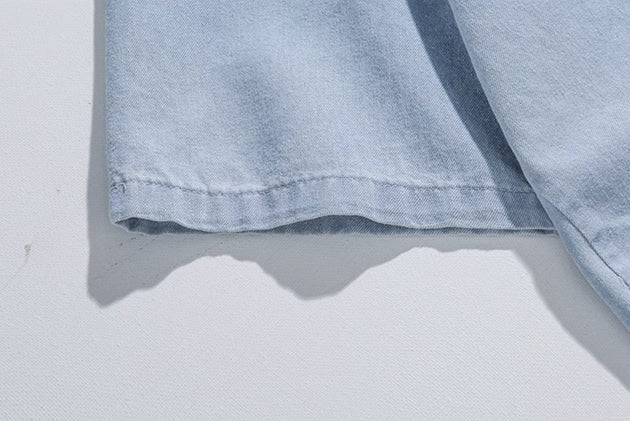 WASHED DENIM SHORT SLEEVE - Aumori