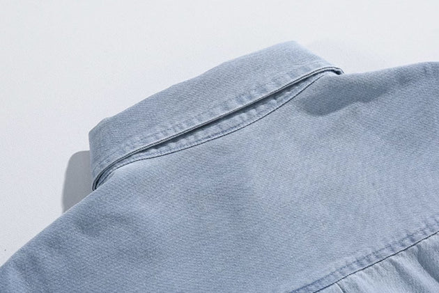 WASHED DENIM SHORT SLEEVE - Aumori