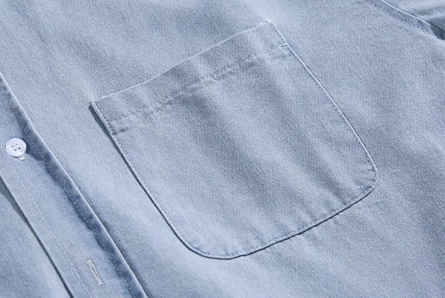 WASHED DENIM SHORT SLEEVE - Aumori