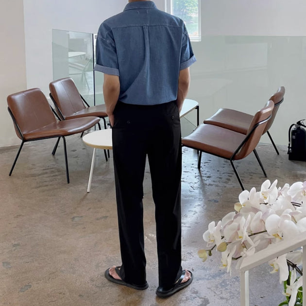 WASHED DENIM SHORT SLEEVE - Aumori