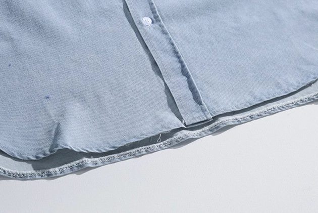 WASHED DENIM SHORT SLEEVE - Aumori