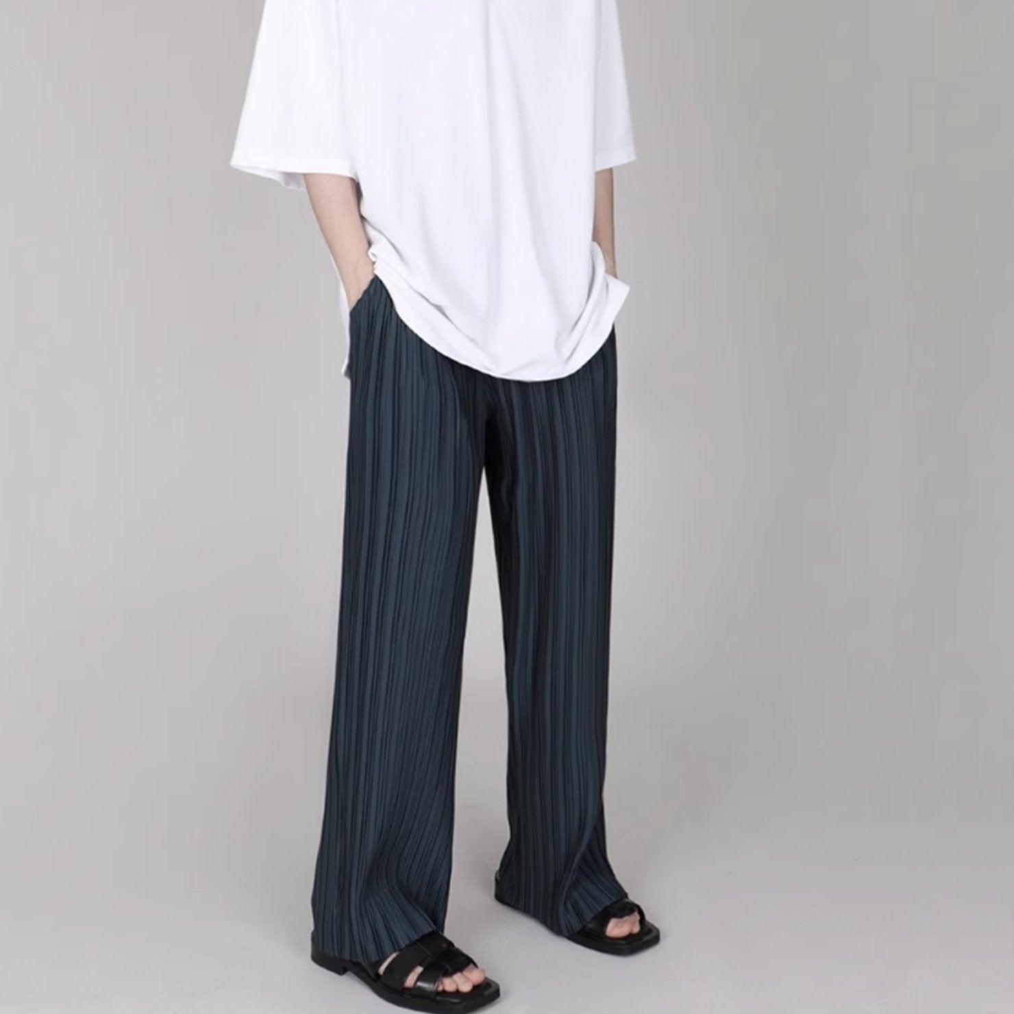 WIDE LINED PANTS - Aumori