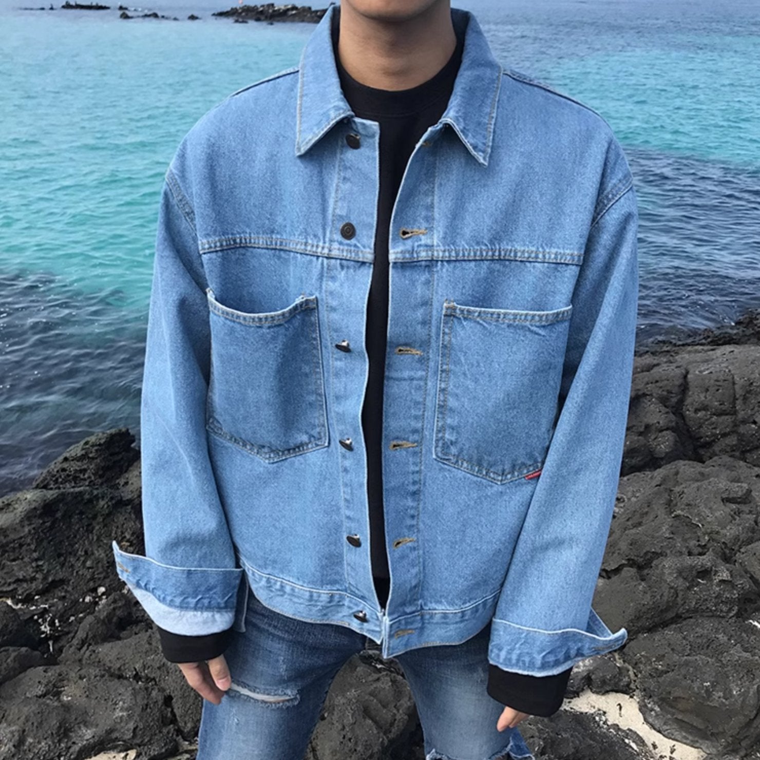 BLUE DENIM JACKET - Aumori