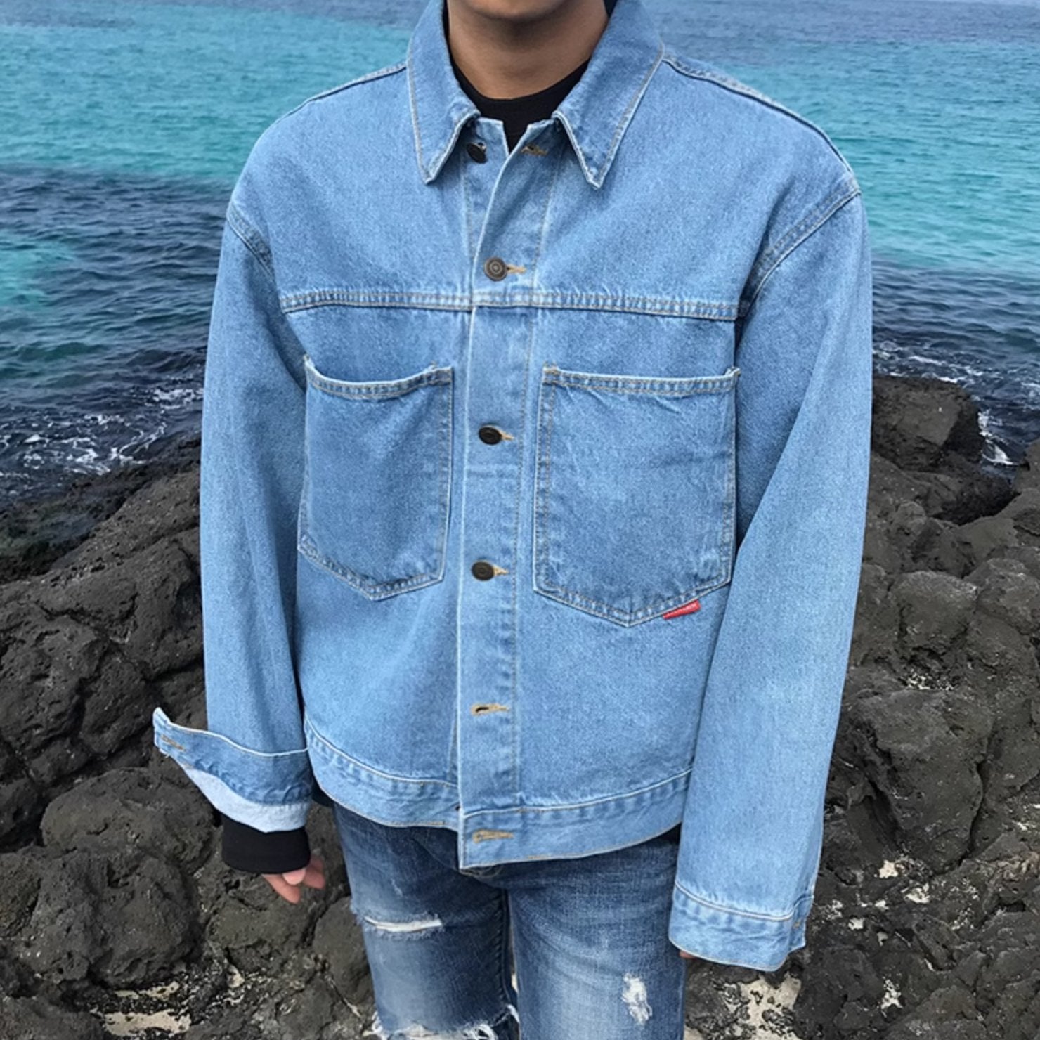 BLUE DENIM JACKET - Aumori