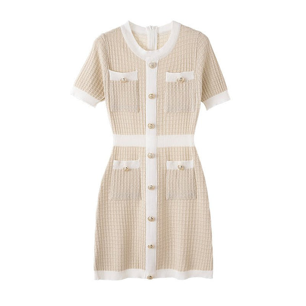 BUTTON UP KNIT DRESS - Stockbay