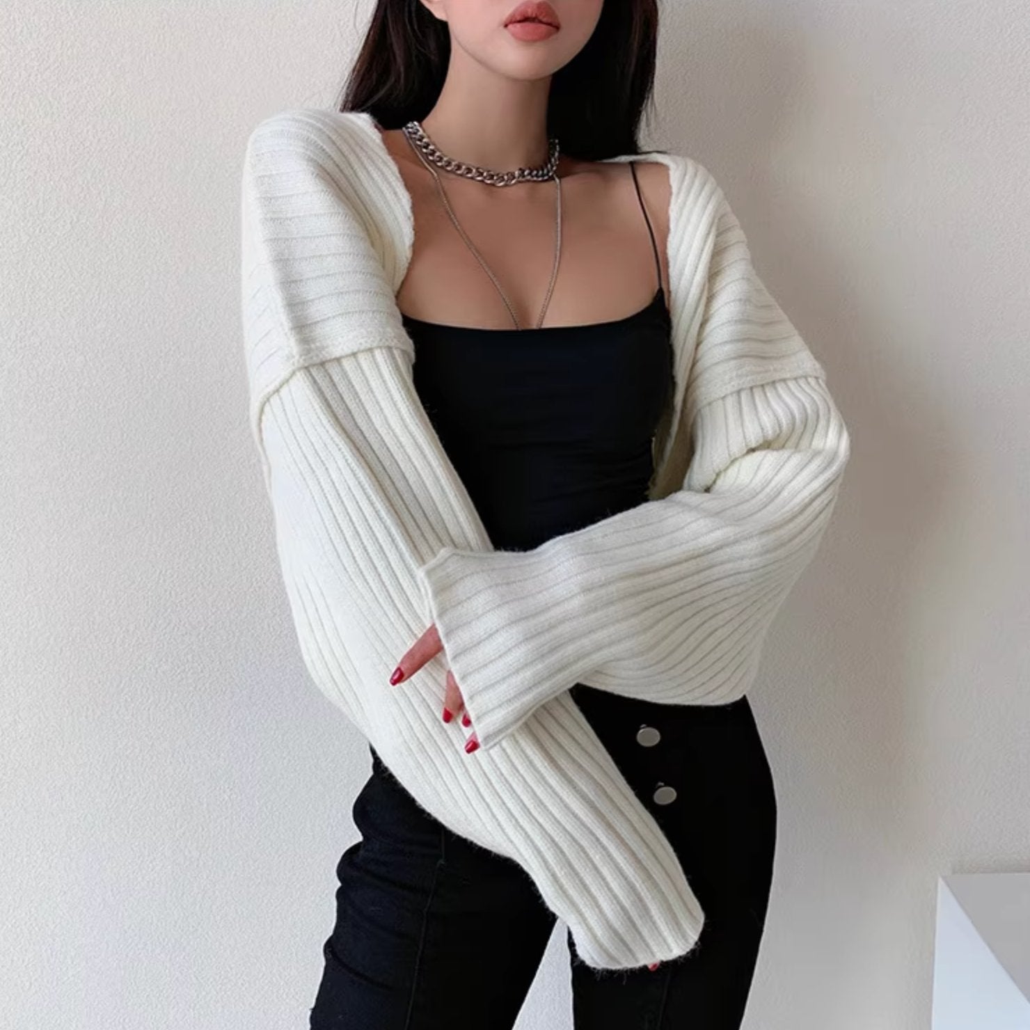 BUTTONLESS CARDIGAN - Aumori