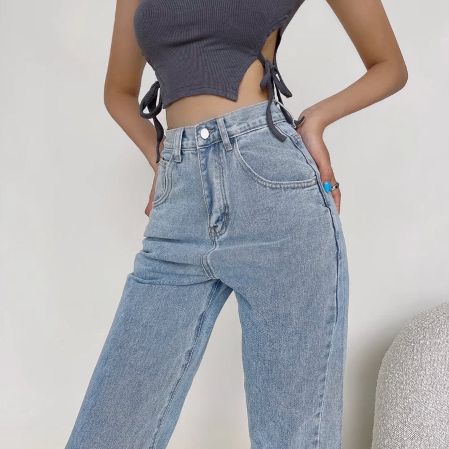 CASUAL SPLIT JEANS - Aumori