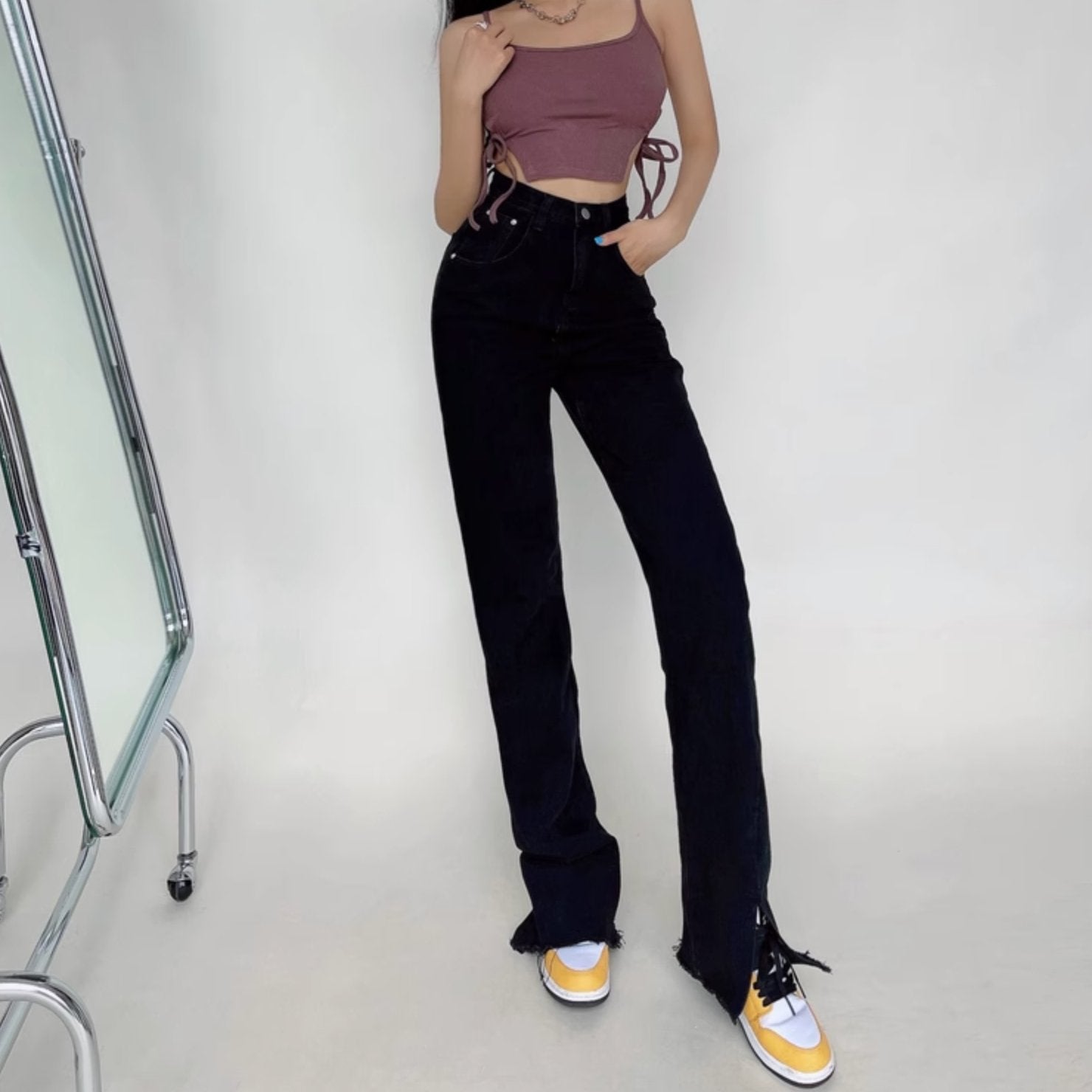 CASUAL SPLIT JEANS - Aumori