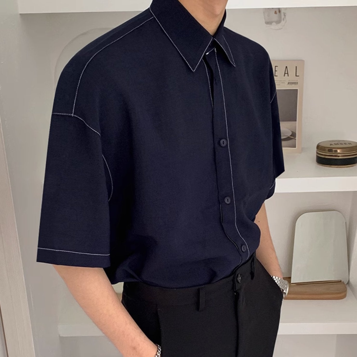 DENIM SHORT SLEEVE SHIRT - Aumori