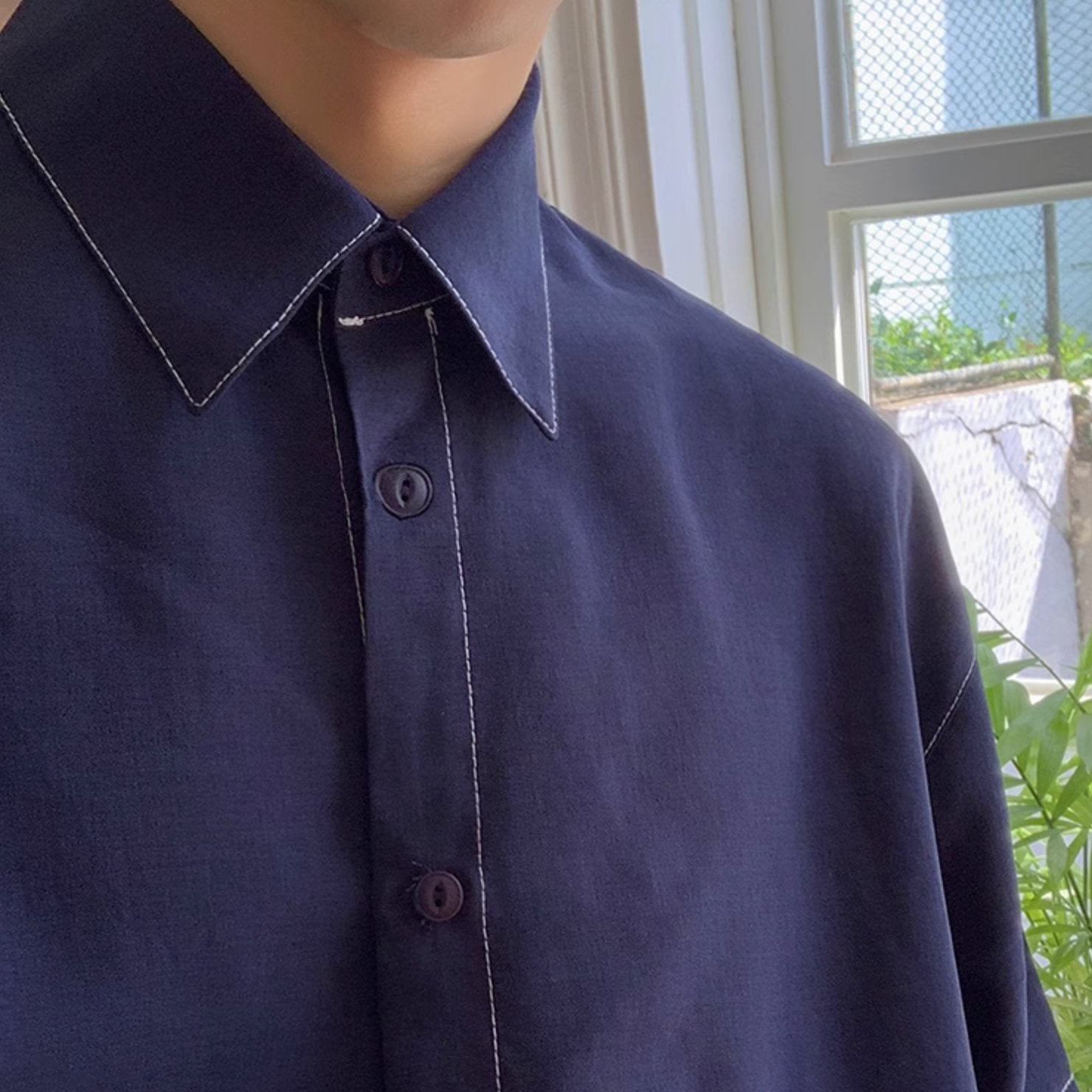 DENIM SHORT SLEEVE SHIRT - Aumori