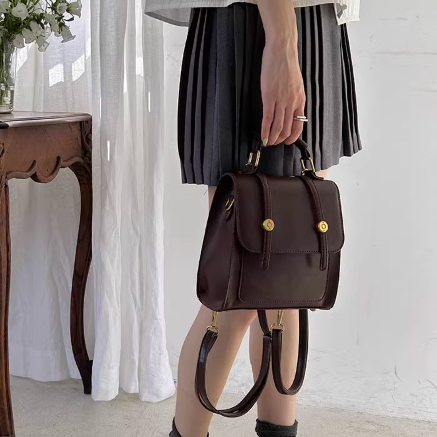 DOUBLE BUCKLE BAG - Aumori