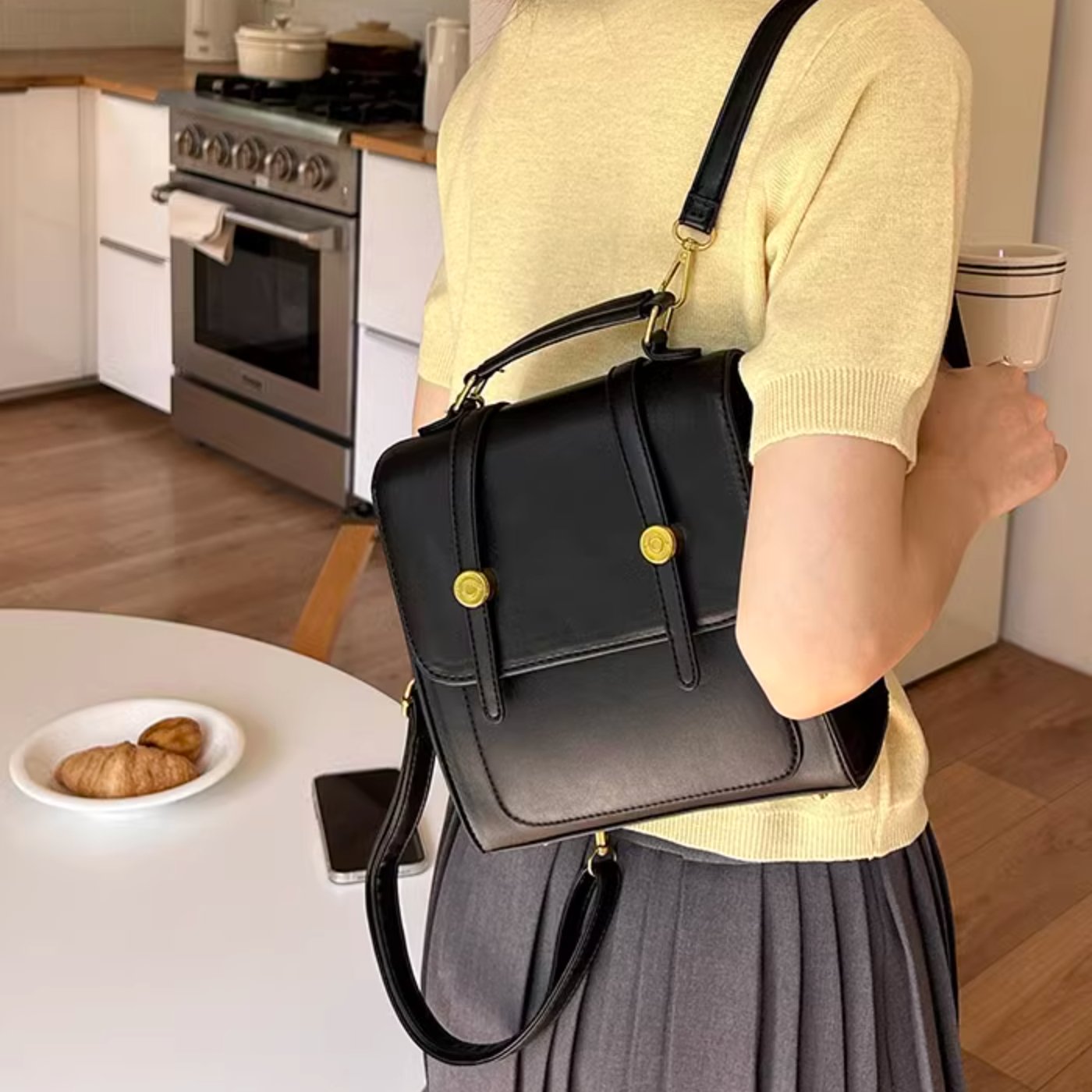 DOUBLE BUCKLE BAG - Aumori