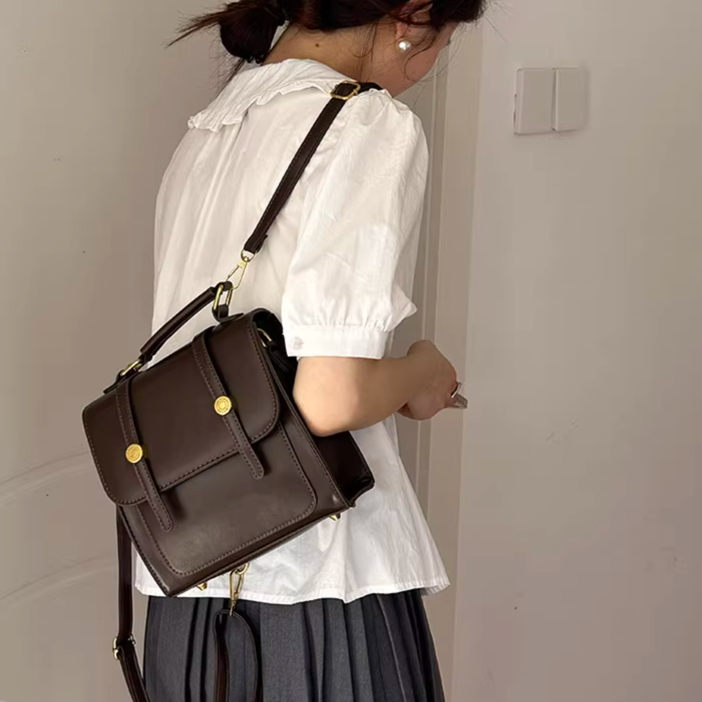 DOUBLE BUCKLE BAG - Aumori