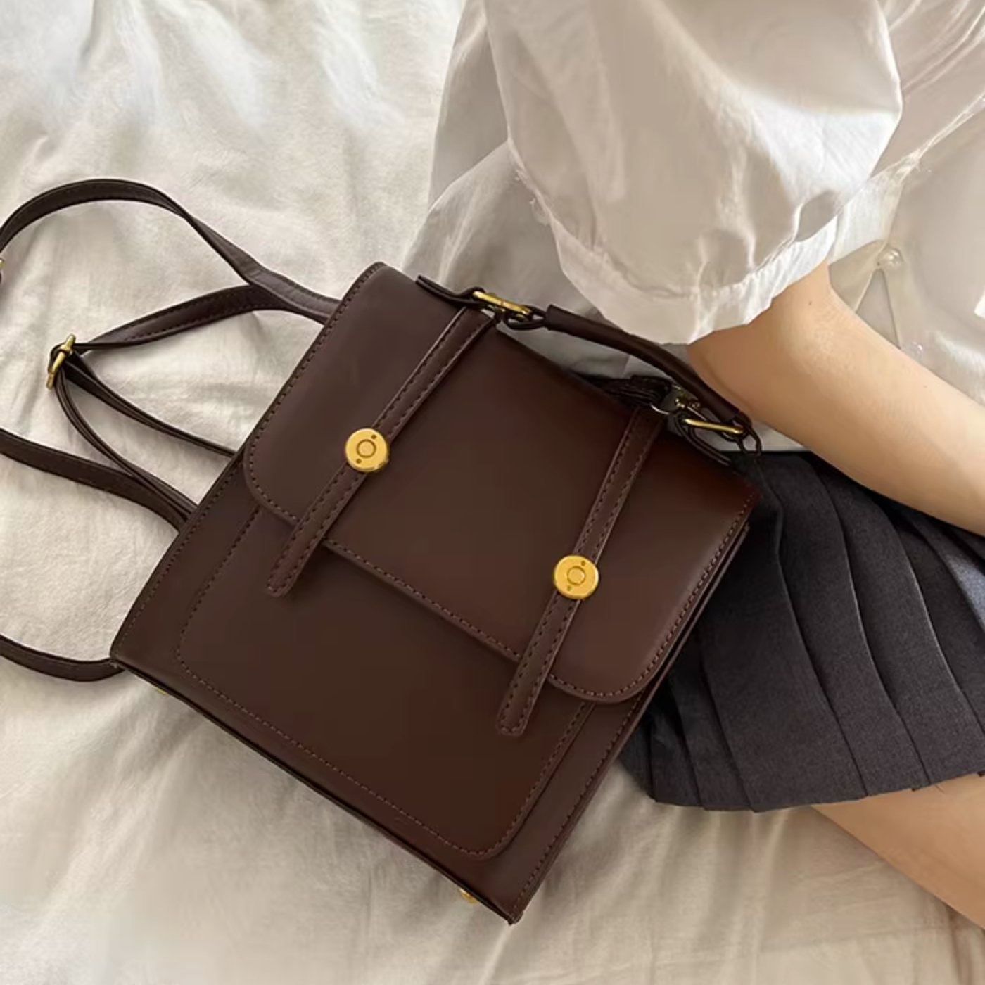 DOUBLE BUCKLE BAG - Aumori