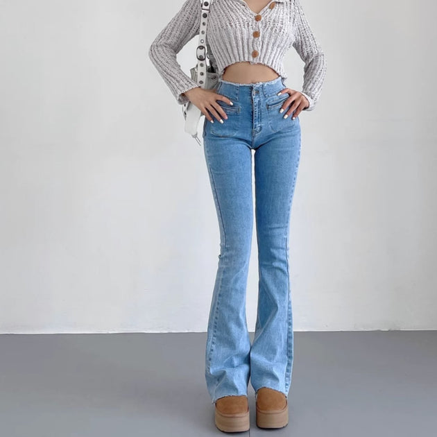 DOUBLE POCKET FLARE JEANS - Stockbay