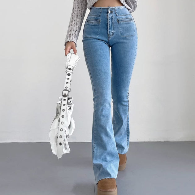 DOUBLE POCKET FLARE JEANS - Aumori