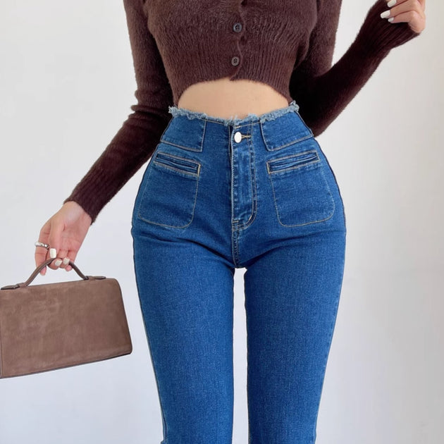 DOUBLE POCKET FLARE JEANS - Stockbay