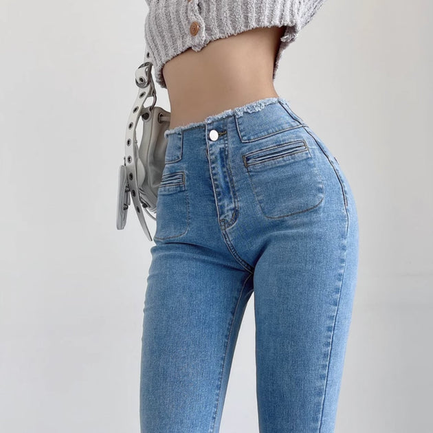 DOUBLE POCKET FLARE JEANS - Stockbay