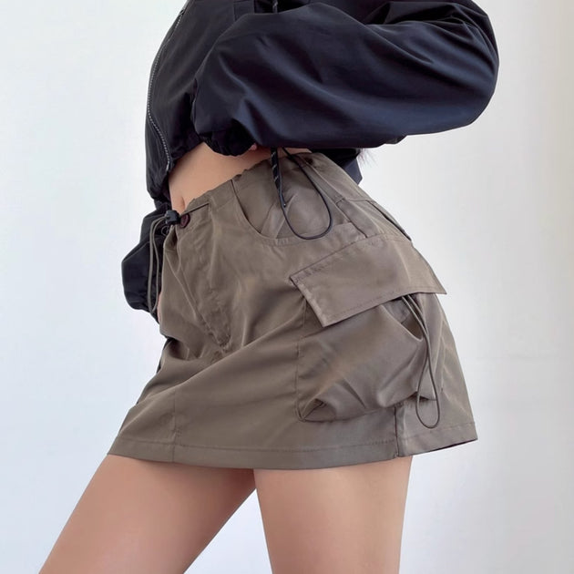 DRAWSTRING POCKET SKIRT - Aumori