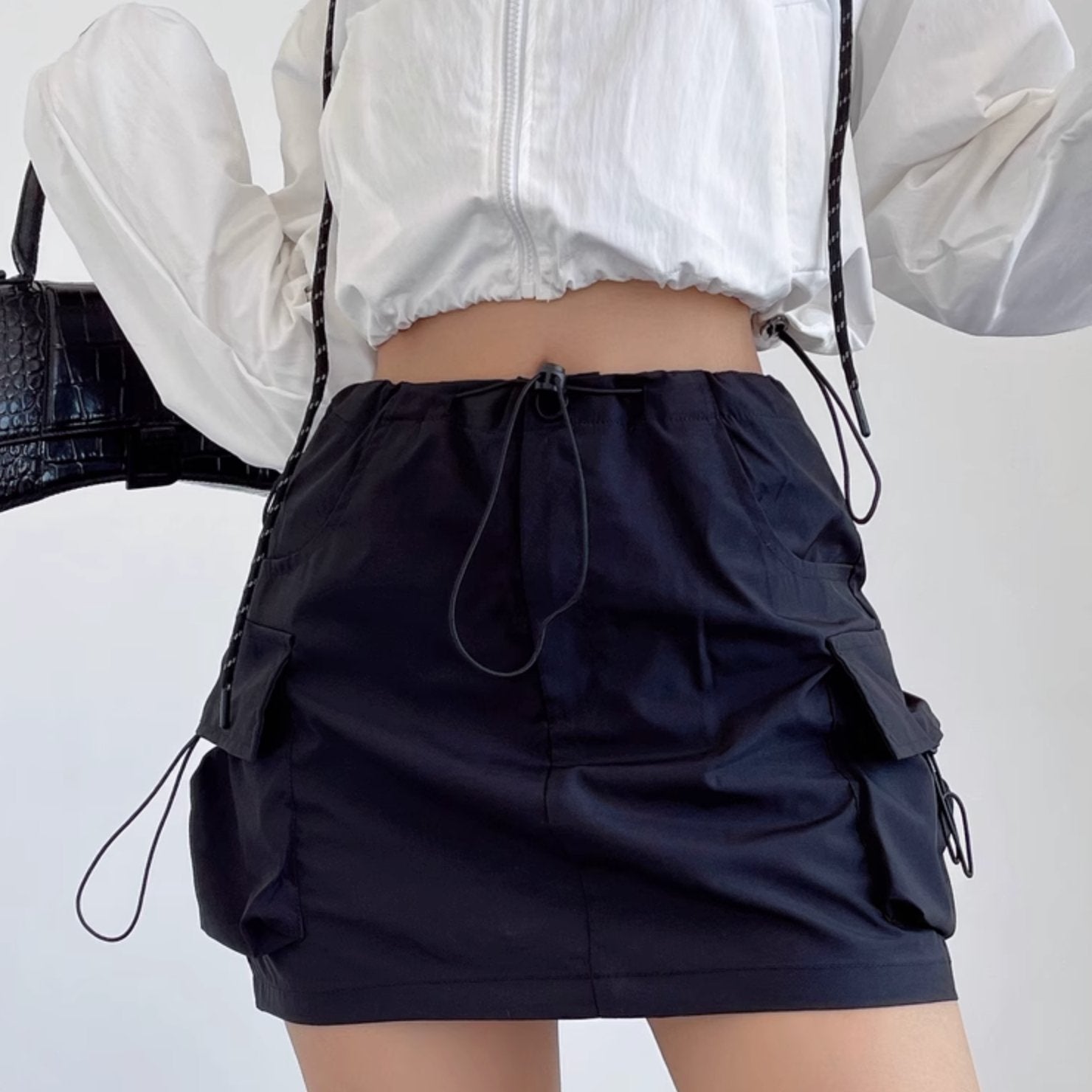 DRAWSTRING POCKET SKIRT - Aumori