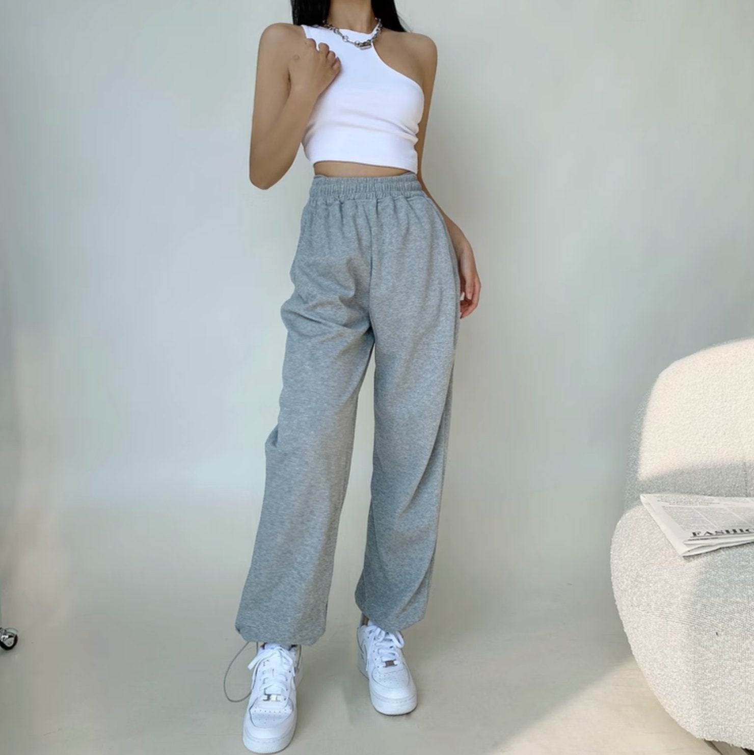 DRAWSTRING STRAIGHT SWEATPANTS - Aumori