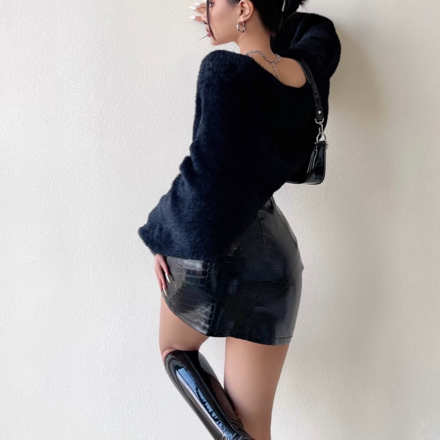 FAUX LEATHER MINI SKIRT - Stockbay