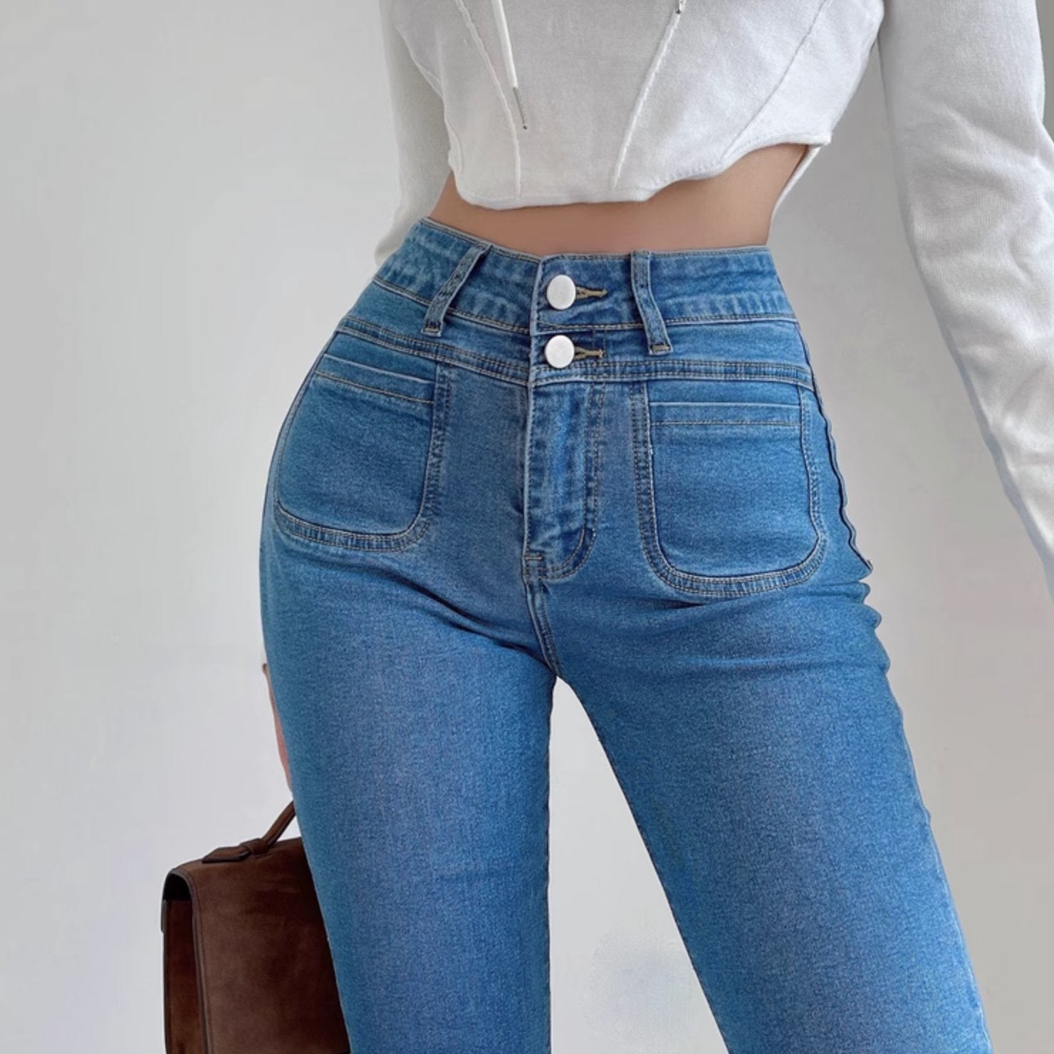 FRONT SPLIT JEANS - Aumori