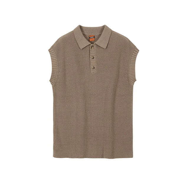 KNITTED COLLAR VEST - Aumori