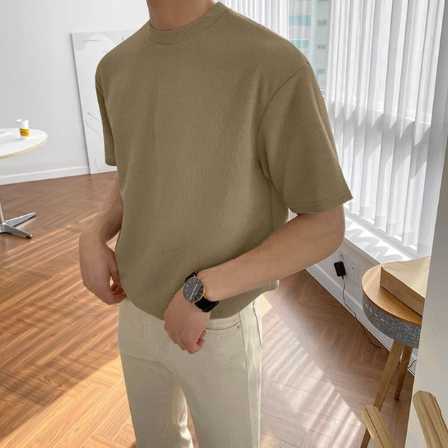 KNITTED ROUND NECK T - SHIRT - Aumori